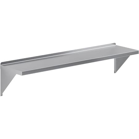 Amgood 14 in. x 60 in. Stainless Steel Wall Shelf With Squared Edge AMG WS-SQ-1460